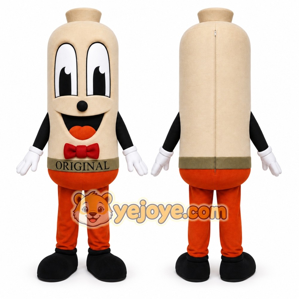 Beige Cigarette Mascot Costume for Events and Promotions Beige Cigarette Mascot Costume for Events and Promotions