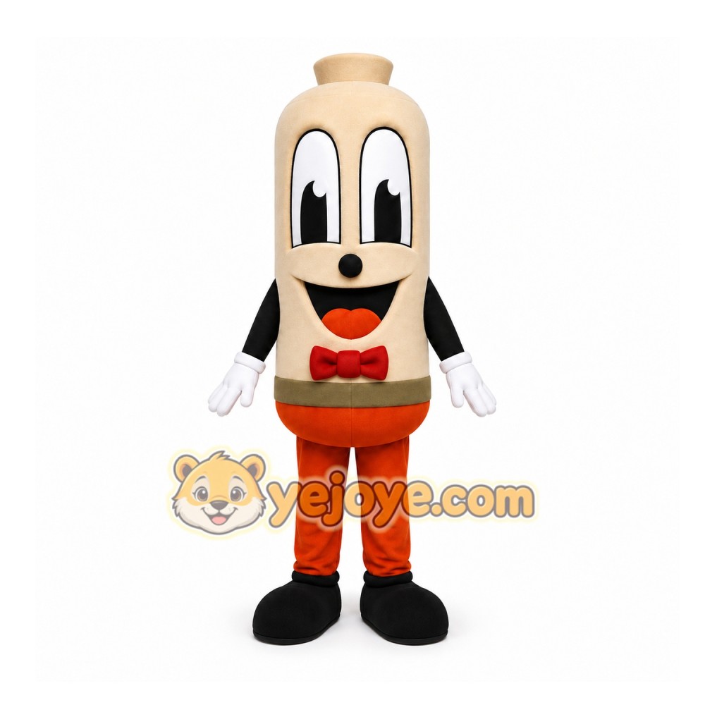Beige Cigarette Mascot Costume for Events and Promotions Beige Cigarette Mascot Costume for Events and Promotions