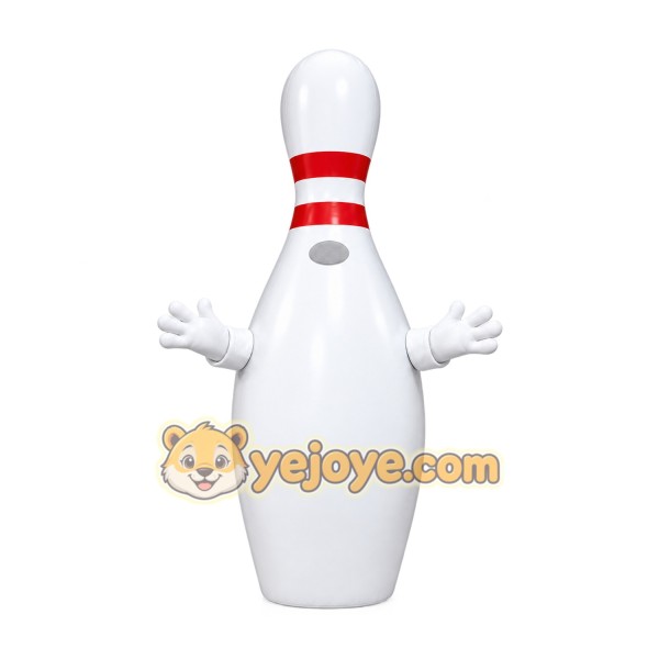 White Bowling Pin Mascot Costume for Events and Promotions