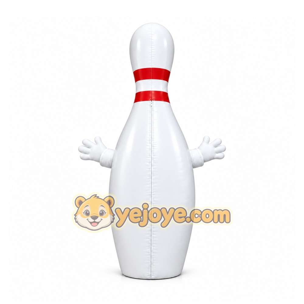 White Bowling Pin Mascot Costume for Events and Promotions White Bowling Pin Mascot Costume for Events and Promotions
