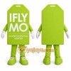 Green Luggage Tag Mascot Costume for Corporate Events