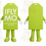 Green Luggage Tag Mascot Costume for Corporate Events