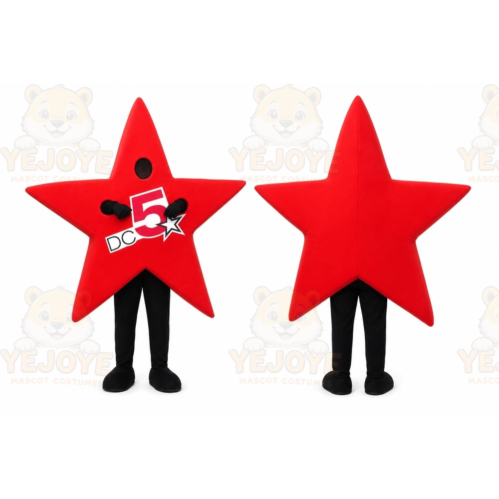 Red Star Mascot Costume for Events and Promotions