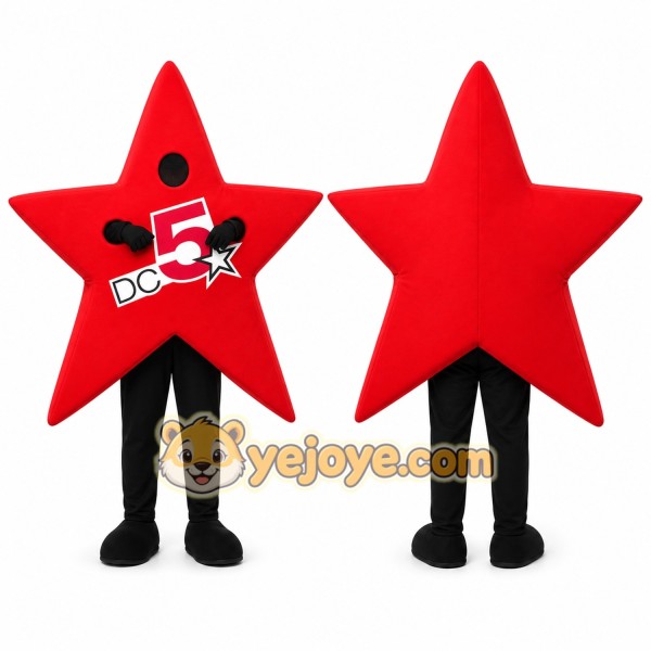 Red Star Mascot Costume for Events and Promotions