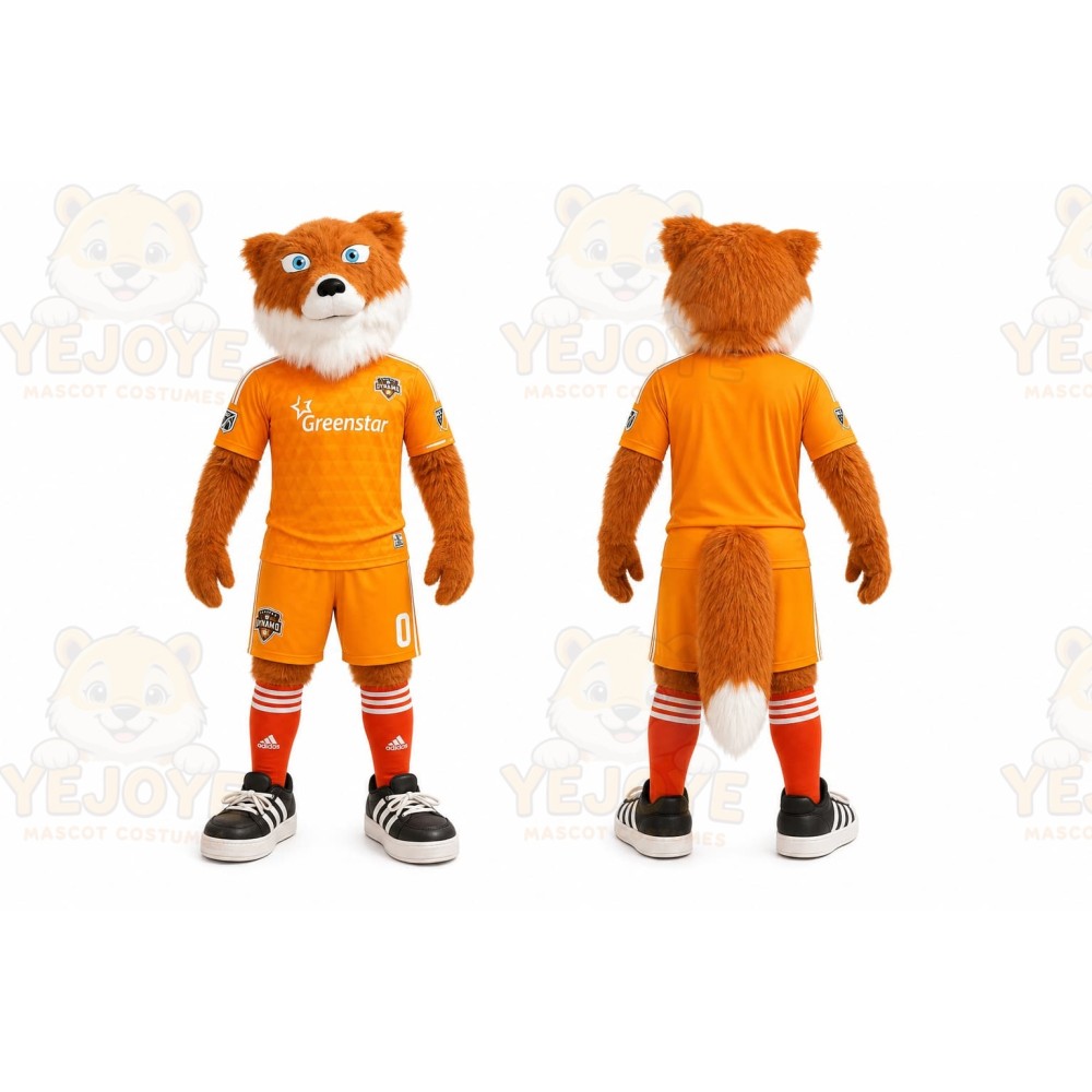 Orange Fox Mascot Costume for Sports Events