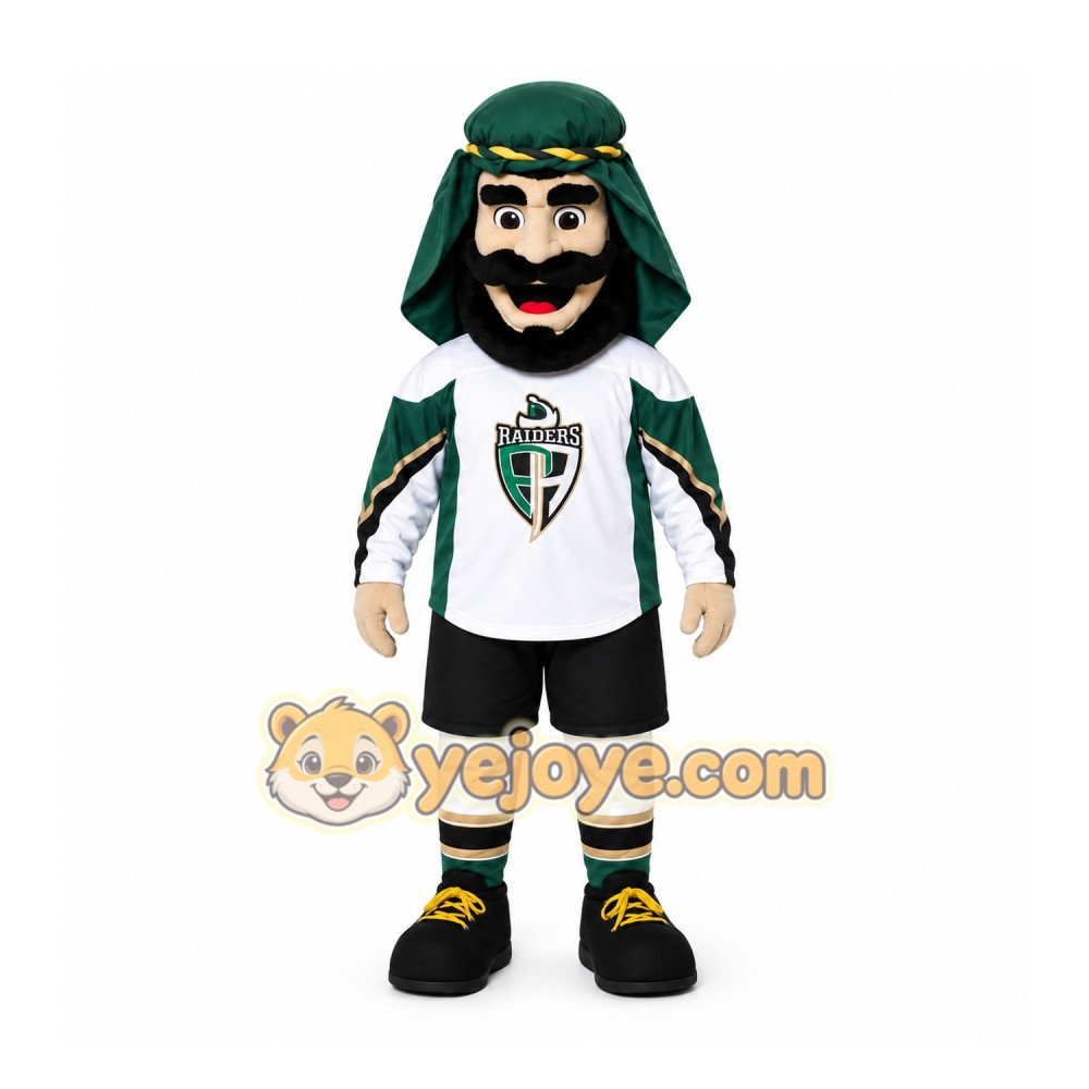 Green Man With Turban Mascot Costume for Sports Events