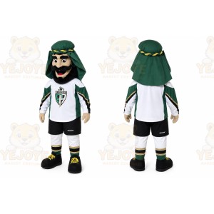 Green Man With Turban Mascot Costume for Sports Events