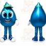 Blue Water Drop Mascot Costume for Corporate Events