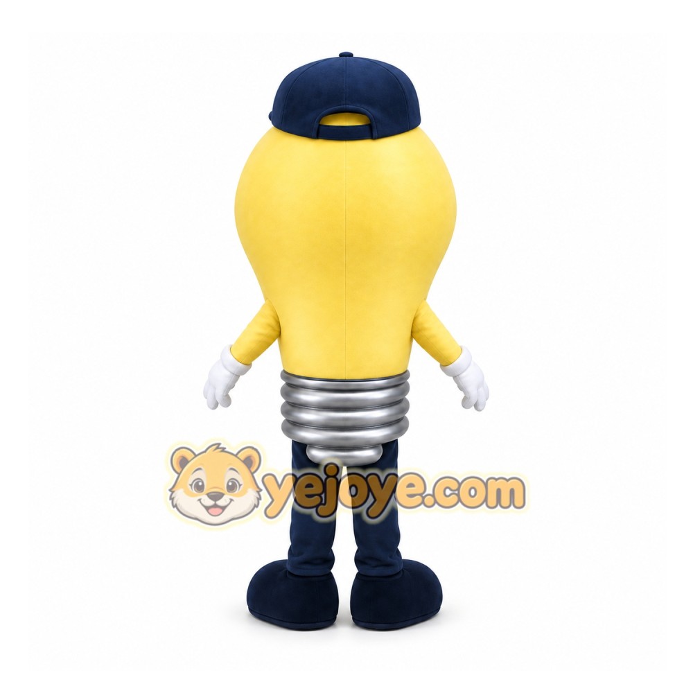 Yellow Light Bulb Mascot Costume for Events and Promotions Yellow Light Bulb Mascot Costume for Events and Promotions