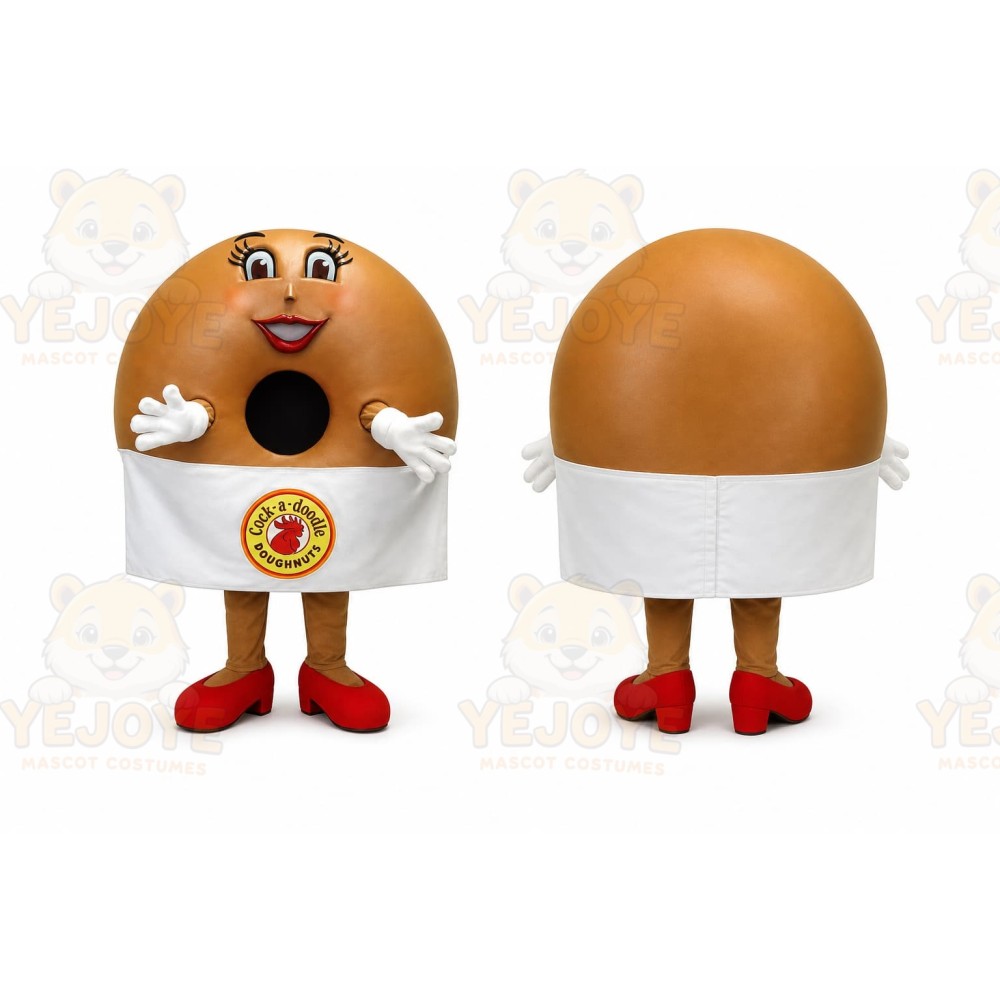 Brown Doughnut Mascot Costume for Restaurant Promotions