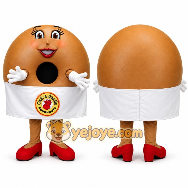 Brown Doughnut Mascot Costume for Restaurant Promotions