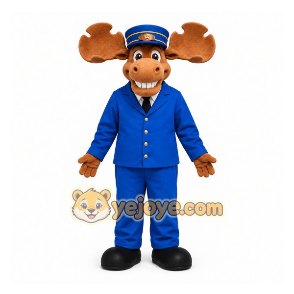 Blue Moose Mascot Costume for Events and Promotions