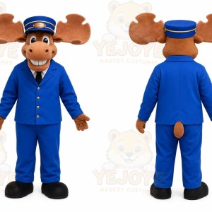 Blue Moose Mascot Costume for Events and Promotions