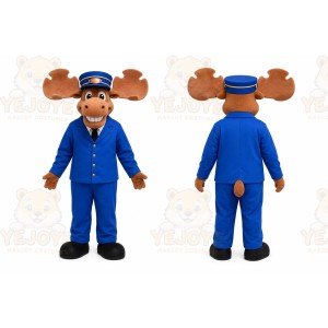 Blue Moose Mascot Costume for Events and Promotions