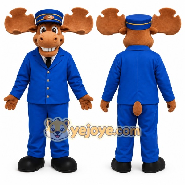 Blue Moose Mascot Costume for Events and Promotions