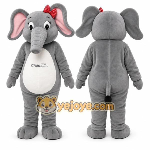 Gray Elephant Mascot Costume for Children's Events
