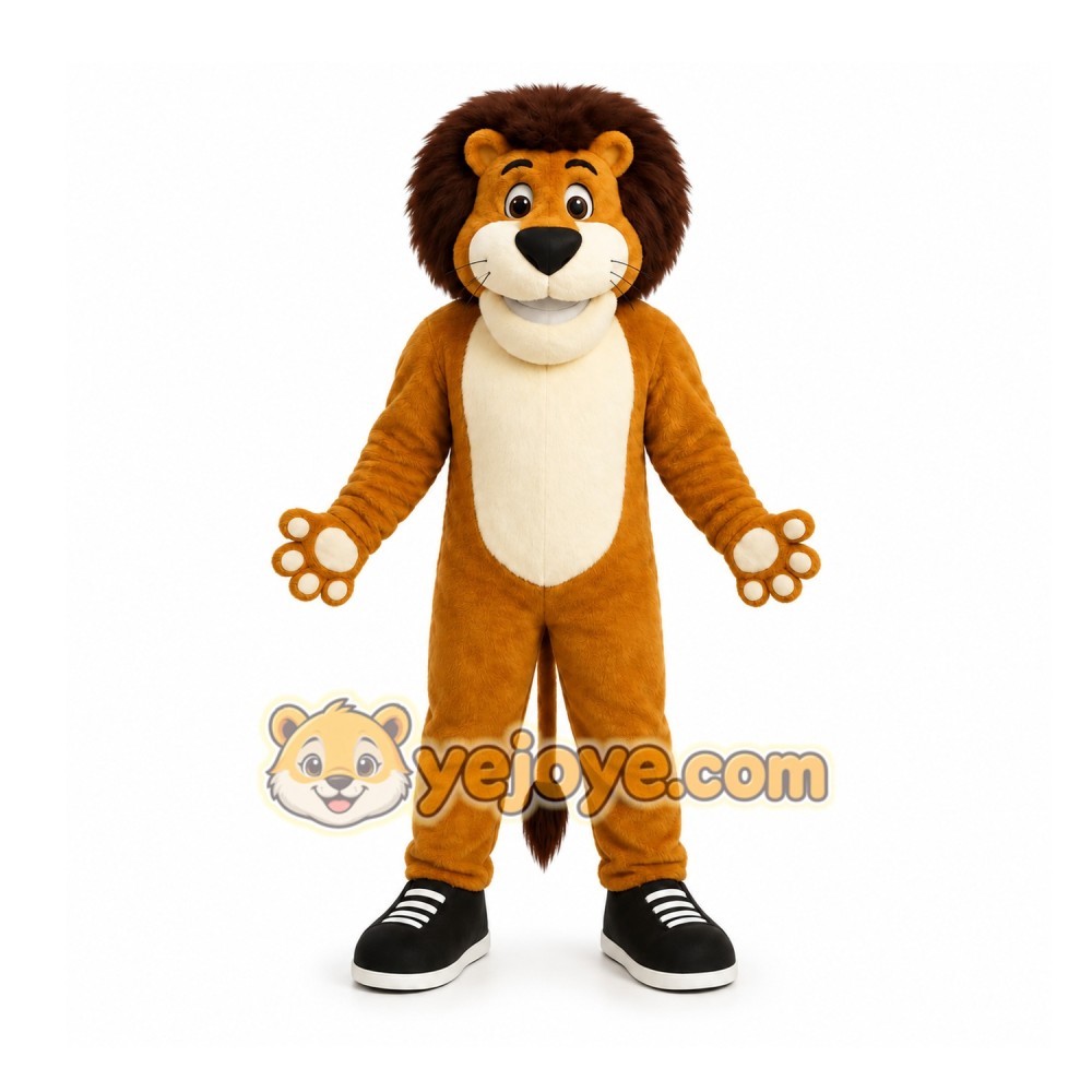 Brown Lion Mascot Costume for Children's Events Brown Lion Mascot Costume for Children's Events