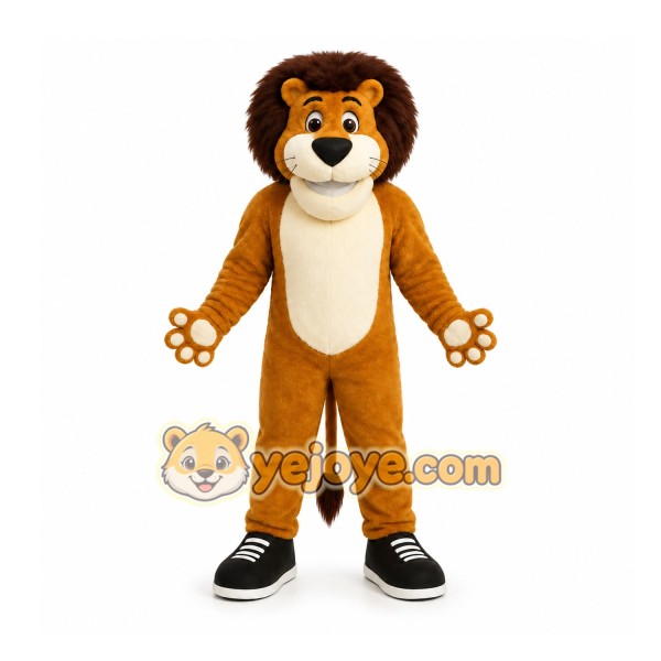 Brown Lion Mascot Costume for Children's Events