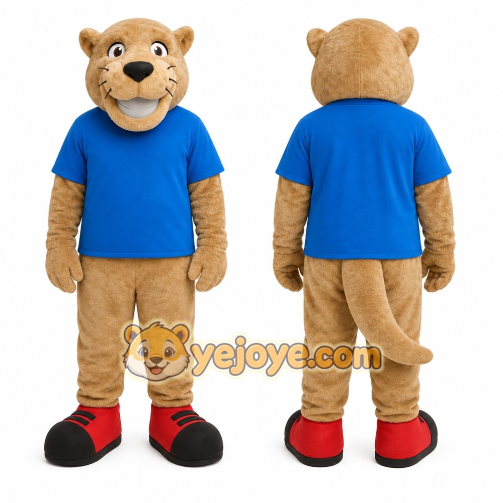 Tan Cougar Mascot Costume for School Events