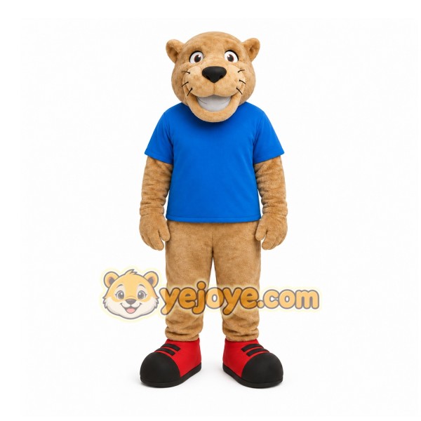 Tan Cougar Mascot Costume for School Events