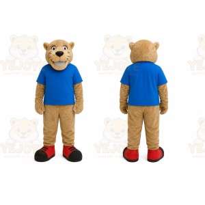 Tan Cougar Mascot Costume for School Events