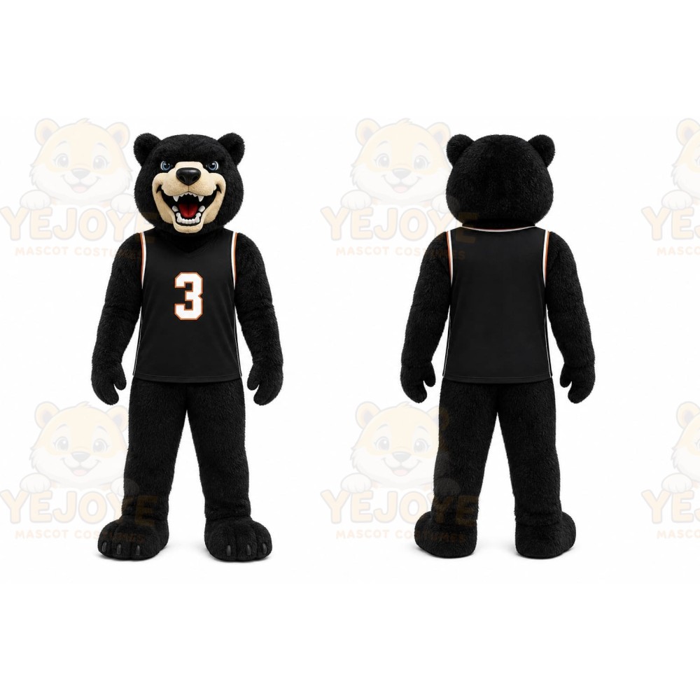 Black Bear Mascot Costume for Sports Events