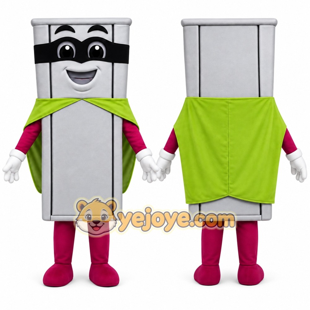 Gray Trash Can Mascot Costume for Corporate Events