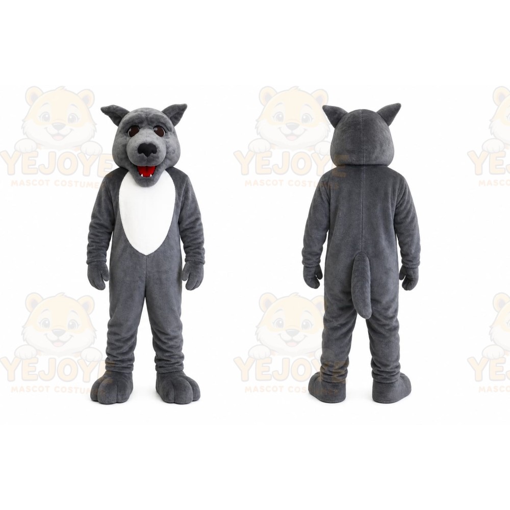Gray Wolf Mascot Costume for Events and Promotions