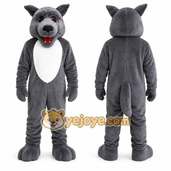 Gray Wolf Mascot Costume for Events and Promotions