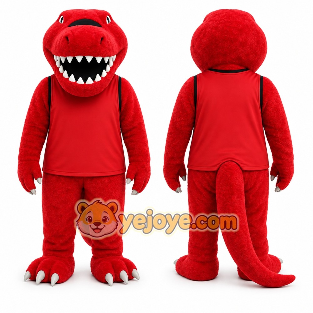 Red Dinosaur Mascot Costume for Children's Events Red Dinosaur Mascot Costume for Children's Events