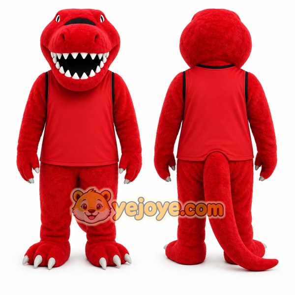 Red Dinosaur Mascot Costume for Children's Events