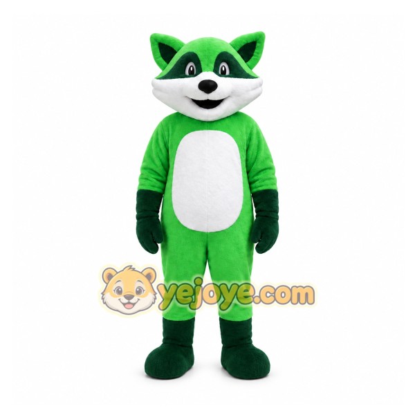 Green Raccoon Mascot Costume for Events and Promotions Green Raccoon Mascot Costume for Events and Promotions