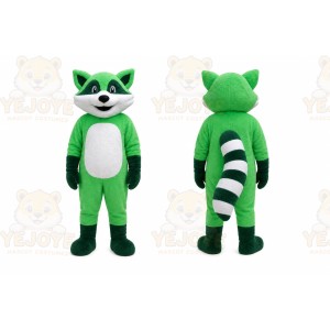 Green Raccoon Mascot Costume for Events and Promotions