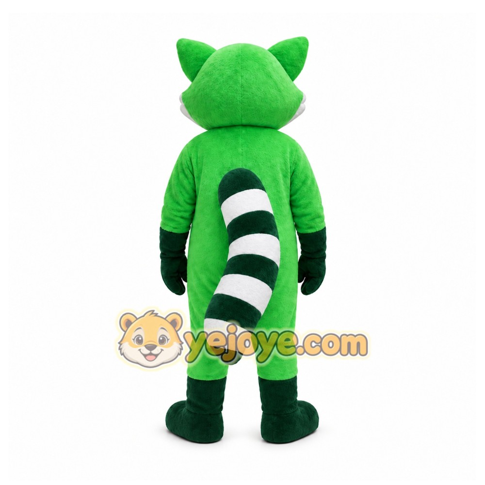 Green Raccoon Mascot Costume for Events and Promotions Green Raccoon Mascot Costume for Events and Promotions