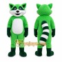 Green Raccoon Mascot Costume for Events and Promotions