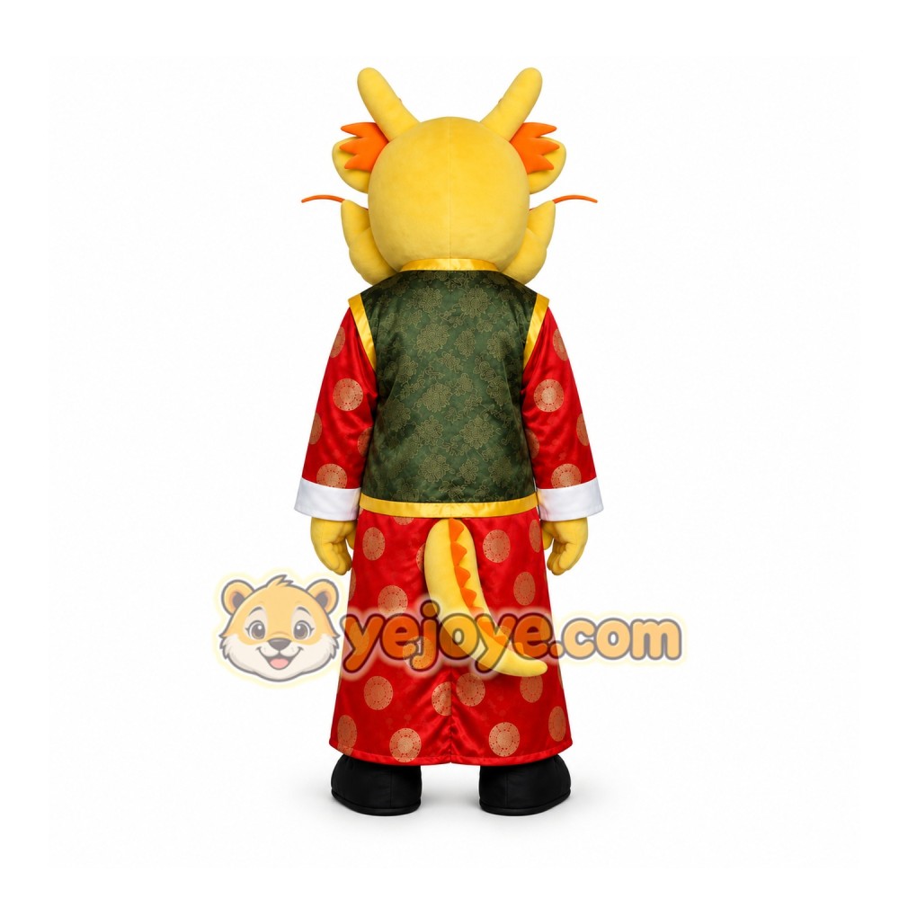 Yellow Dragon Mascot Costume for Holiday Events