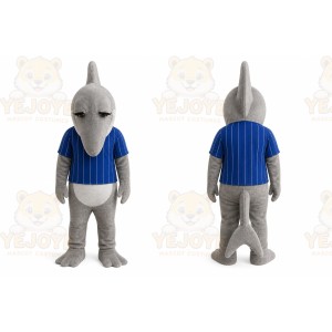 Gray Dolphin Mascot Costume for Sports Events