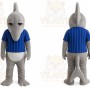 Gray Dolphin Mascot Costume for Sports Events