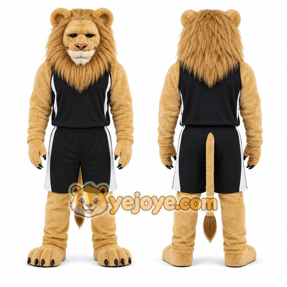 Tan Lion Mascot Costume for Sports Events Tan Lion Mascot Costume for Sports Events