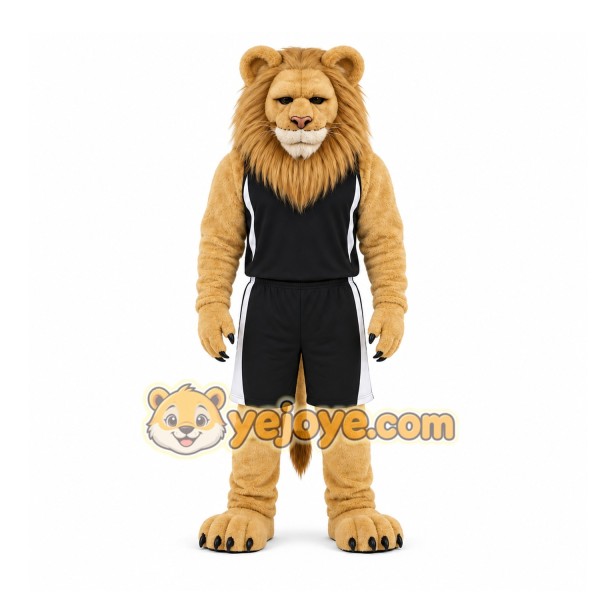 Tan Lion Mascot Costume for Sports Events