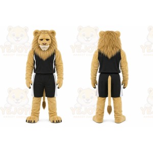 Tan Lion Mascot Costume for Sports Events