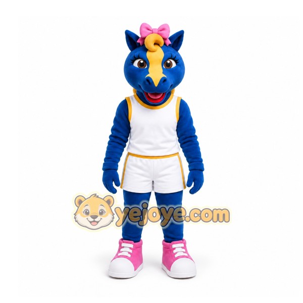 Blue Horse Mascot Costume for School Events