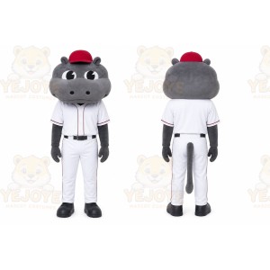 Gray Hippopotamus Mascot Costume for Sports Events