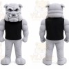 Gray Bulldog Mascot Costume for Sports Events