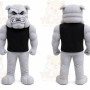 Gray Bulldog Mascot Costume for Sports Events