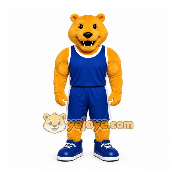 Yellow Bear Mascot Costume for Sports Events