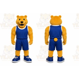 Yellow Bear Mascot Costume for Sports Events