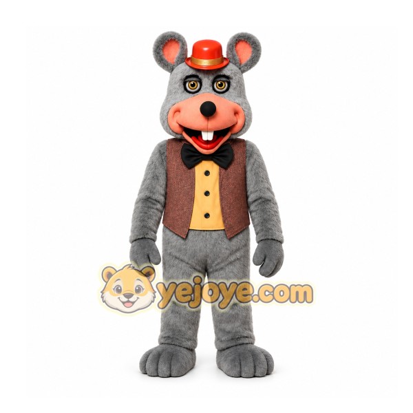 Gray Mouse Mascot Costume for Restaurant Promotions