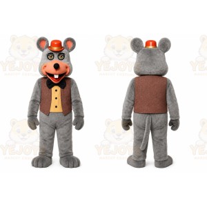 Gray Mouse Mascot Costume for Restaurant Promotions