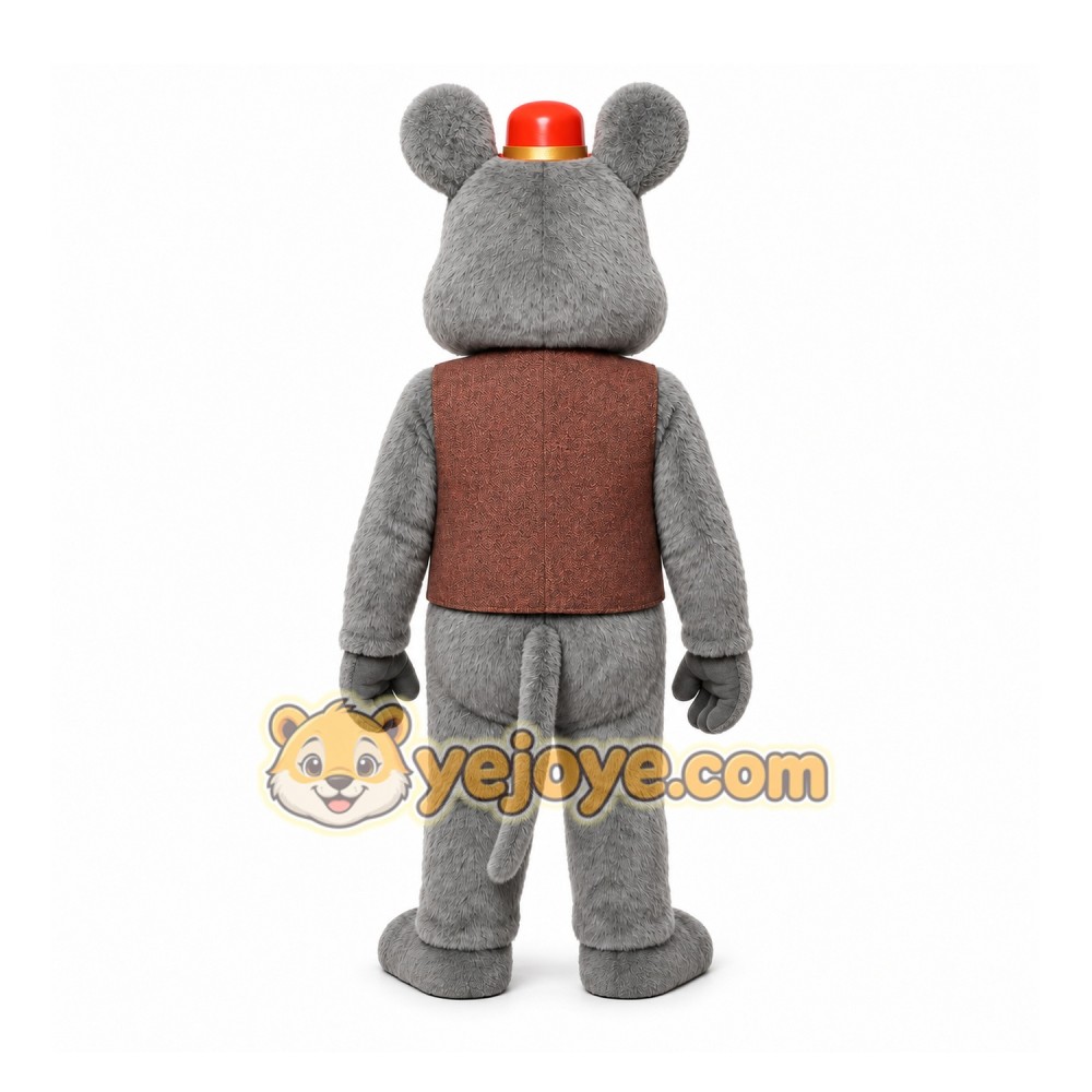 Gray Mouse Mascot Costume for Restaurant Promotions